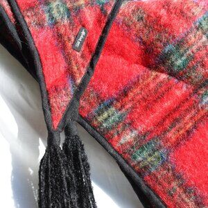 Mohair Scarf/Shaw Red with Pattern True Vintage